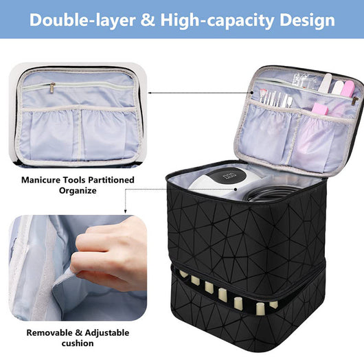 Bolsa Organizadora de Esmaltes Doble Capa Impermeable