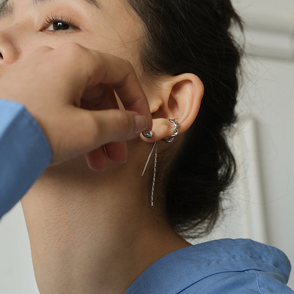 Aretes Retro con Borlas sin Perforación para Mujer