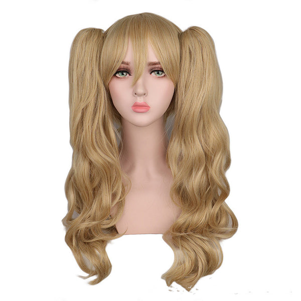 Peluca Anime Doble Clip Tigre Dorado - Cosplay Profesional