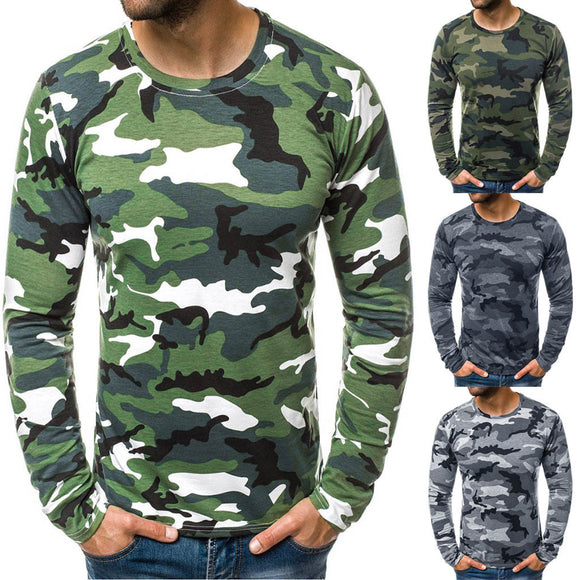 Camiseta Táctica de Cuello Parado en Algodón para Otoño