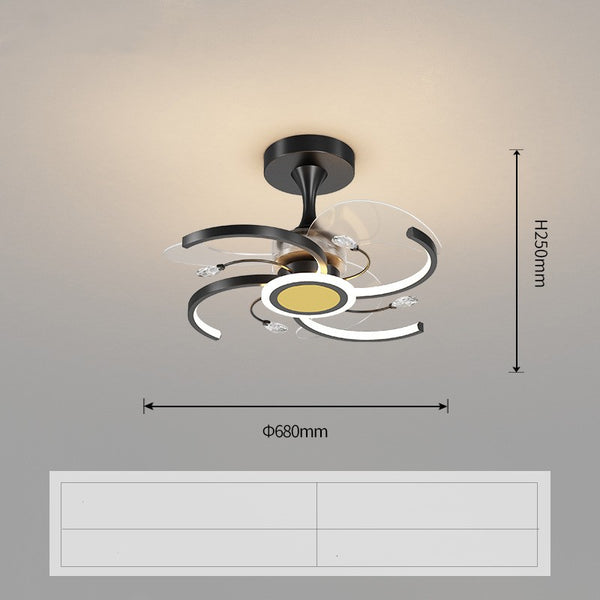 Lámpara Ventilador Moderno Minimalista para Sala de Estar - Image 3