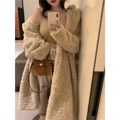 Cardigan Abrigo Grueso de Manga Larga con Forro Peludo para Otoño e Invierno - Image 7