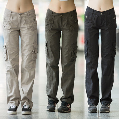 Pantalones Cargo Mujer Holgados Efecto Adelgazante con Múltiples Bolsillos