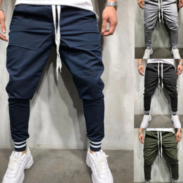 Pantalones Casuales de Algodón con Diseño Spliced para Hombre