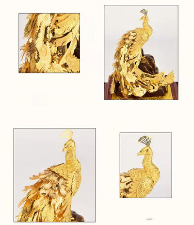 Ornamento de Resina Pavo Real con Dorado - Artesanía Decorativa - Image 4