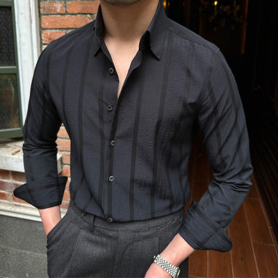 Camisa de Manga Larga a Rayas Seersucker Transpirable - Image 3