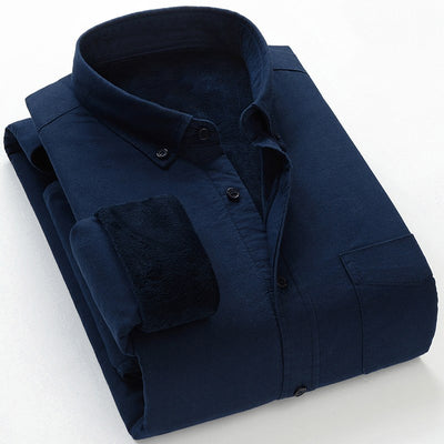 Camisa Térmica Hombre Oxford Gruesa con Forro de Lana - Image 4
