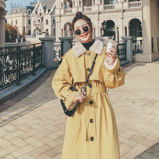 Abrigo de Lana Suelta para Mujer - Largo Invierno Oversize