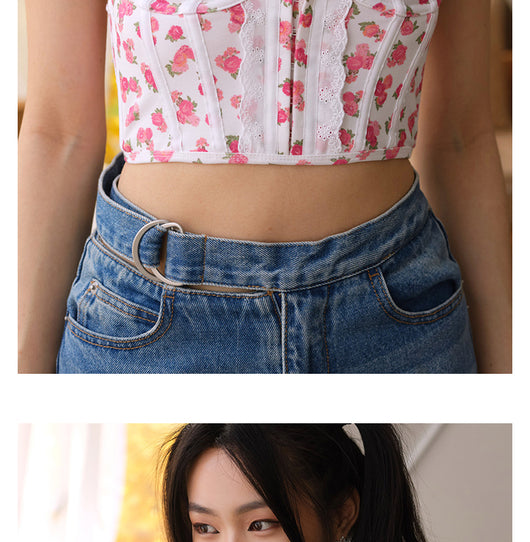 Corpiño Romántico Floral con Encaje y Volantes en los Hombros - Image 12