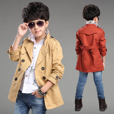 Abrigo Trinchera Casual de Largo Medio para Niños - Image 2