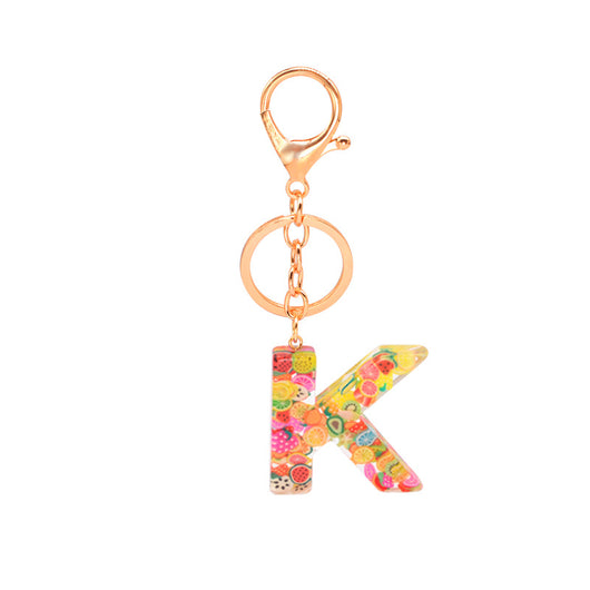 Llavero de Resina con Letras y Frutas - Diseño Europeo Moderno - Image 12