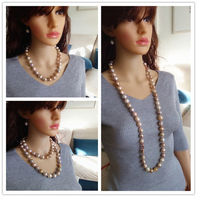 Collar Largo de Perlas Naturales Oversized - Diseño Lujo y Personalidad - Image 4