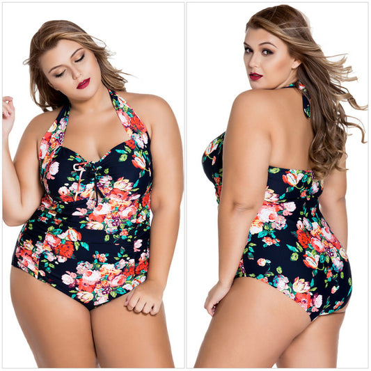 Traje de Baño Enterizo Halter Fruncido para Tallas Grandes - Image 2
