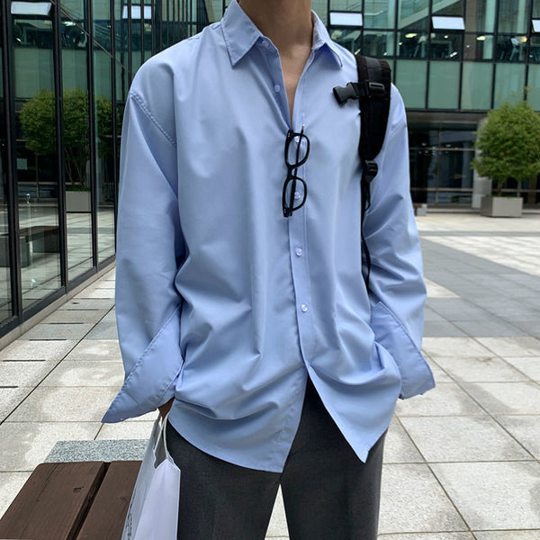 Camisa Manga Larga Casual Hombre Otoño Estilo Moderno