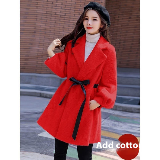 Abrigo de Lana Coreano Suelto y Grueso para Otoño e Invierno - Image 5