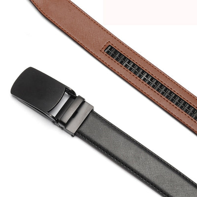 Cinturón de Cuero Doble Capa con Hebilla Automática para Hombre - Image 7
