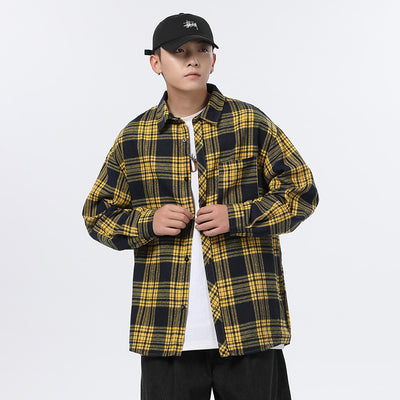 Camisa Casual Retro Cuadros para Hombre - Corte Holgado Primavera Otoño - Image 7