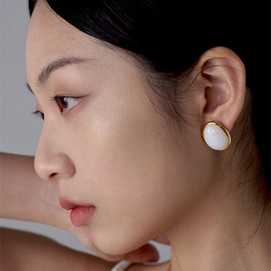 Aretes de Jade Blanco y Ojo de Tigre Estilo Chino - Diseño Exclusivo - Image 2