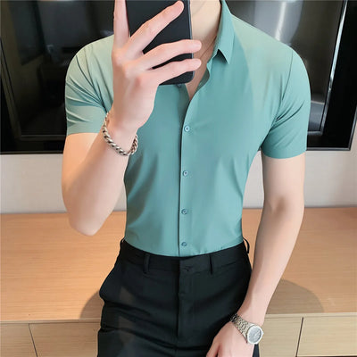 Camisa Deportiva Elástica de Manga Corta para Hombre - Image 34