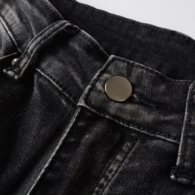 Jeans Gris Vintage Desgastado High Street Hipster - Image 10