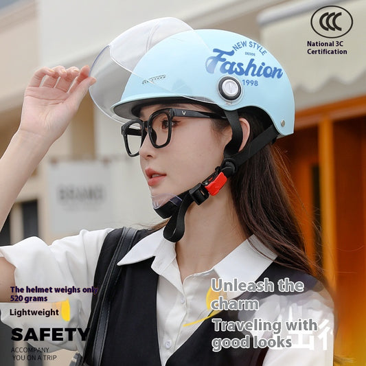 Casco Moto Semintergral Batería Universal Cuatro Estaciones