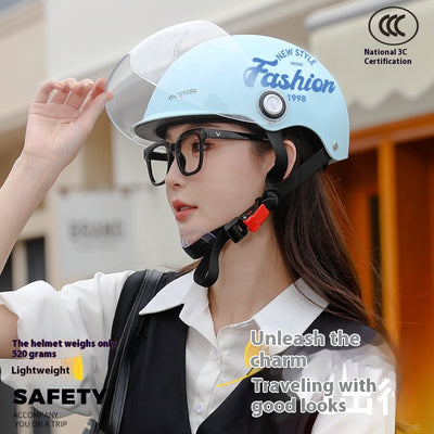 Casco Moto Semintergral Batería Universal Cuatro Estaciones