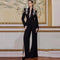 Traje Elegante con Blazer de Strass y Pantalón Dividido