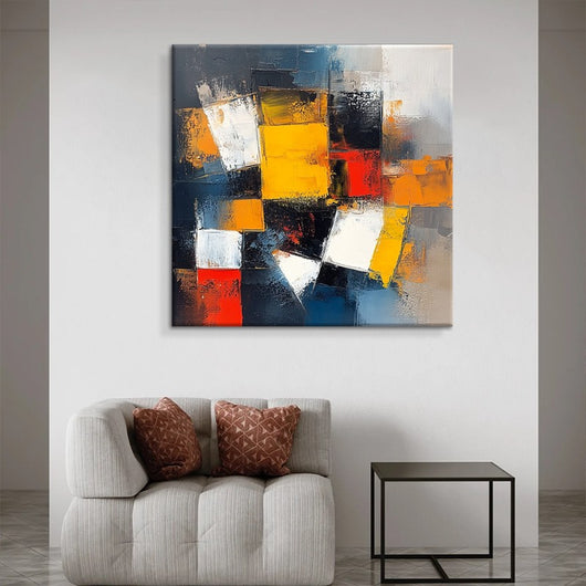 Cuadro Abstracto Moderno Óleo Sobre Lienzo Colorido Sin Marco para Decoración del Hogar - Image 7