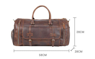 Bolsa de Viaje en Cuero Genuino de Primera Capa - Capacidad Extra Grande para Hombre - Image 7