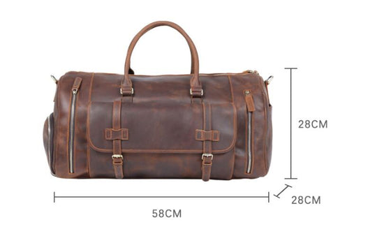 Bolsa de Viaje en Cuero Genuino de Primera Capa - Capacidad Extra Grande para Hombre - Image 7