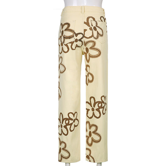 Jeans Rectos con Estampado Street Wear Casual - Image 6