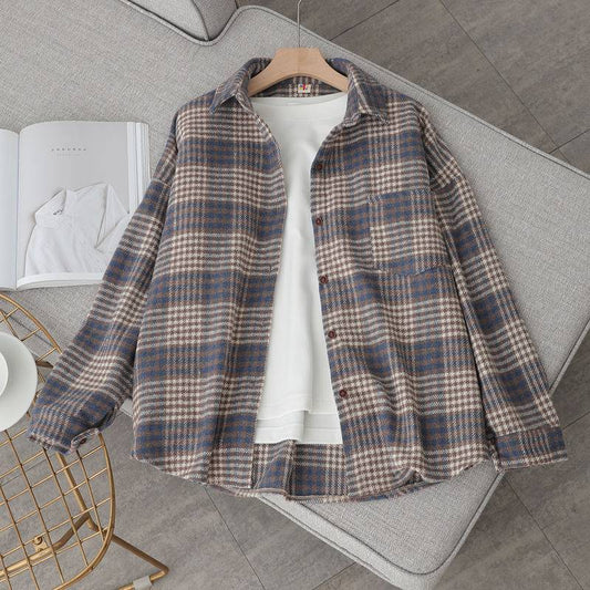 Camisa Cuadriculada Retro Estilo Hong Kong para Niñas
