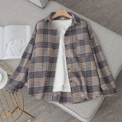 Camisa Cuadriculada Retro Estilo Hong Kong para Niñas