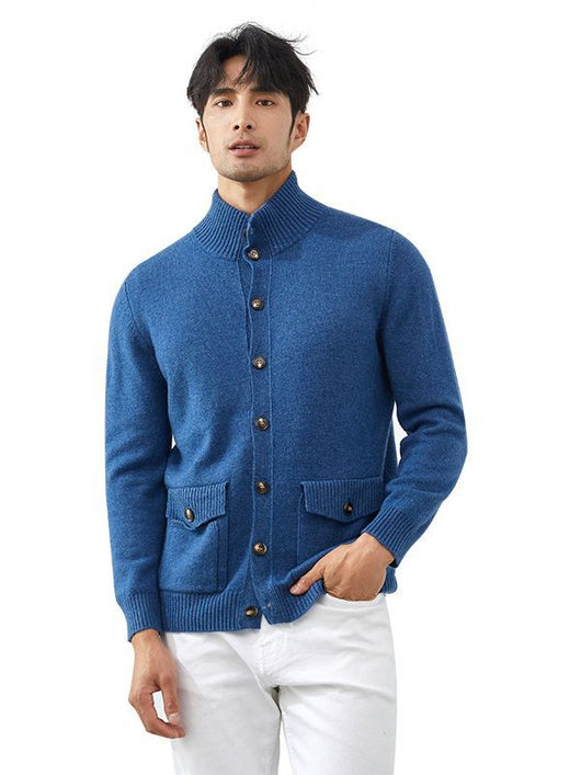 Cardigan de Cashmere Tejido Casual Manga Larga para Hombre - Image 8