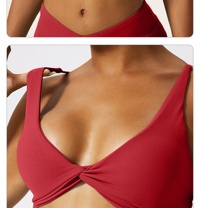 Sujetador Deportivo Mujer Espalda Cruzada Color Sólido - Image 20