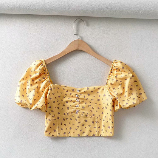 Blusa Princesa Floral Cuello Cuadrado con Mangas Voluminosas - Image 6