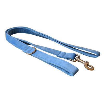 Collar para Perro de Terciopelo Azul con Cuerda - Image 3