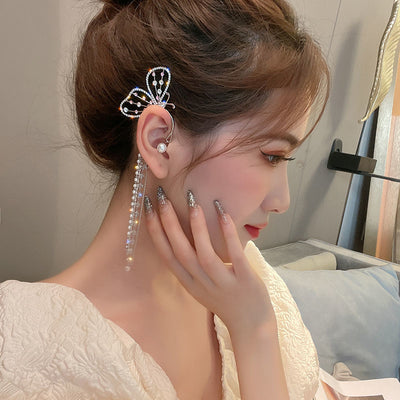 Aretes de Diamante Brillante con Clip Mariposa 2 en 1 - Image 5
