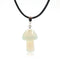 Natural Crystal Mini Pequeño Mushroom Pendant Necklace Synthetic opal