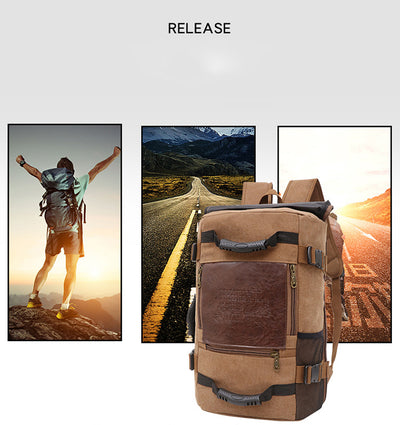 Mochila de Lona para Hombre - Backpack de Viaje y Trabajo con Compartimento Laptop - Image 11