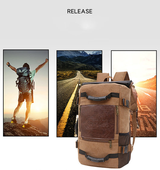 Mochila de Lona para Hombre - Backpack de Viaje y Trabajo con Compartimento Laptop - Image 11