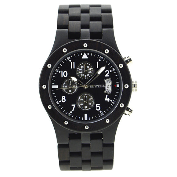 Reloj de Madera para Hombre con Agujas Luminosas - Estilo Moderno y Elegante