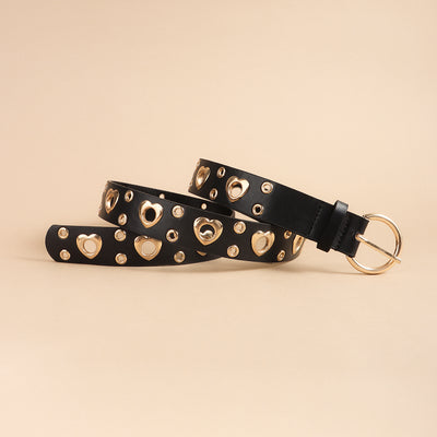 Cinturón Metal Punk para Mujer con Corazón Calado - Estilo Hip Hop Negro - Image 11