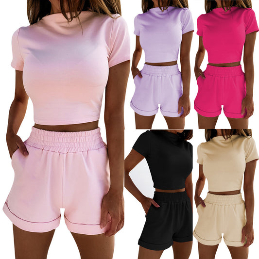 Conjunto de Moda Primavera Mujer: Blusa Corta y Short Talle Alto