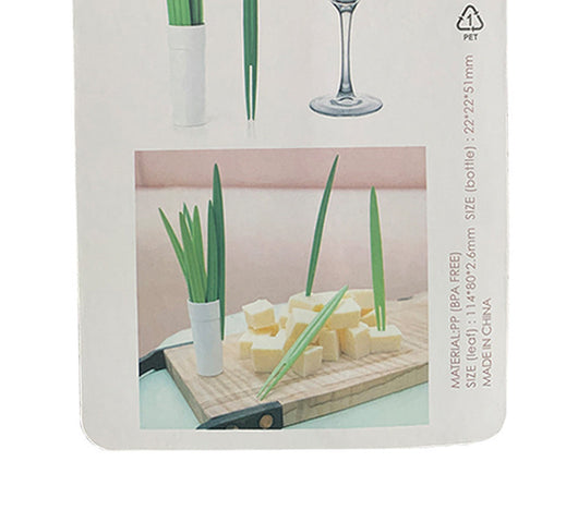 Set de 10 Tenedores de Frutas Diseño Hoja de Bambú con Base - Cubiertos Elegantes para Mesa - Image 4