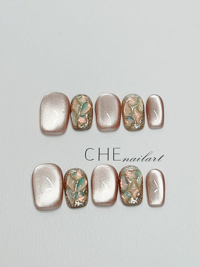Uñas Postizas Efecto Ojo de Gato - Diseño Artesanal Premium Otoño Invierno - Image 9