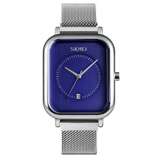 Reloj de Negocios Cuadrado para Hombre con Correa de Malla, Calendario y Resistencia al Agua - Image 8