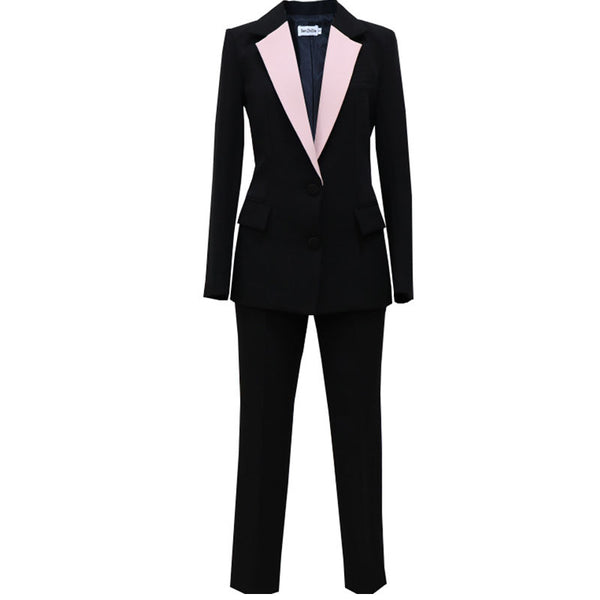 Traje Ejecutivo con Pantalón Tobillero y Chaqueta Combinada - Image 6