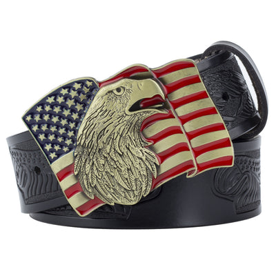 Cinturón de Cuero Genuino para Hombre con Hebilla Águila - Estilo Casual y Moderno - Image 2