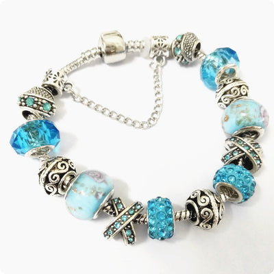 Pulsera de Cristal Artesanal con Cuentas de Vidrio - Image 3